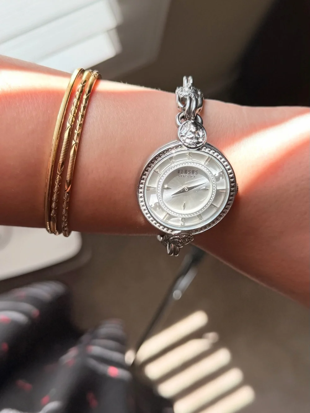 Versus Versace Silver-Tone Medallion Bracelet Watch 36mm